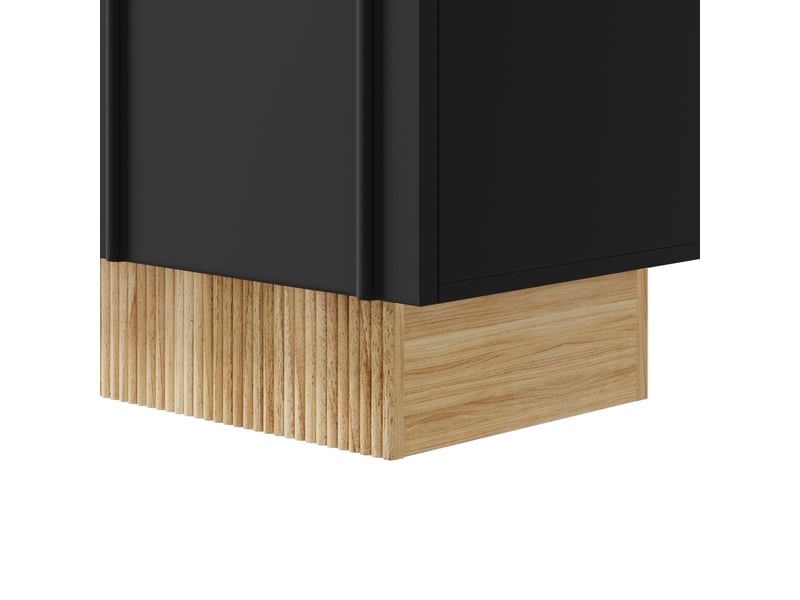  Buffet salle à manger 160x75x38 cm, meuble bas 4 portes noir, panneau de particules, grande capacité  - Conforama D