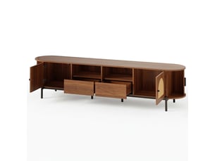 Meuble tv coloris bois foncé 200 cm   