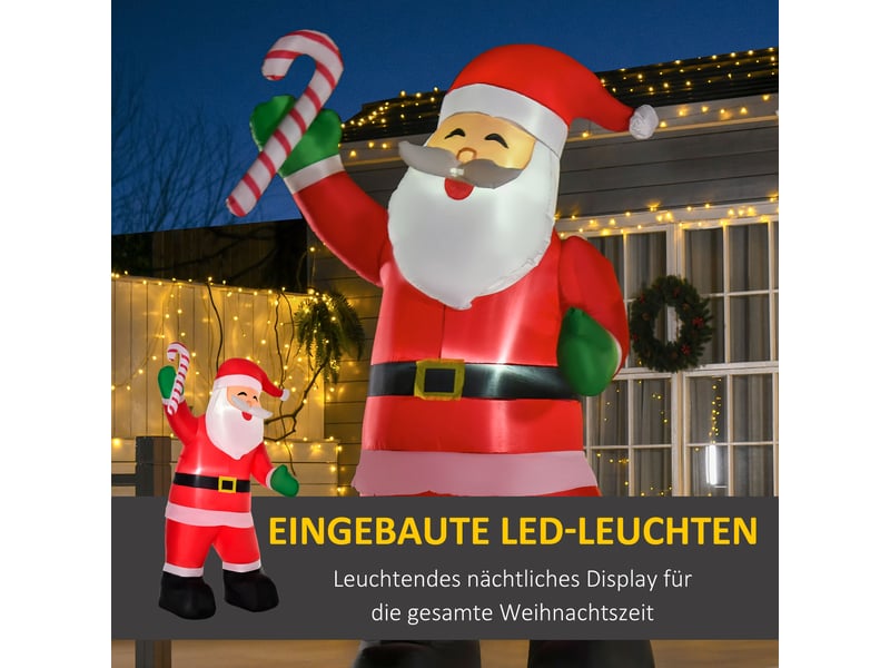  Père noël gonflable avec éclairage led et accessoires 140 x 85 x 250 cm  - Conforama D