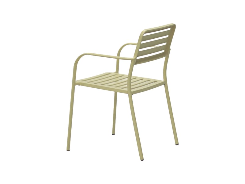 Lot de 2 fauteuils de jardin empilables en métal crème - baca - Conforama D