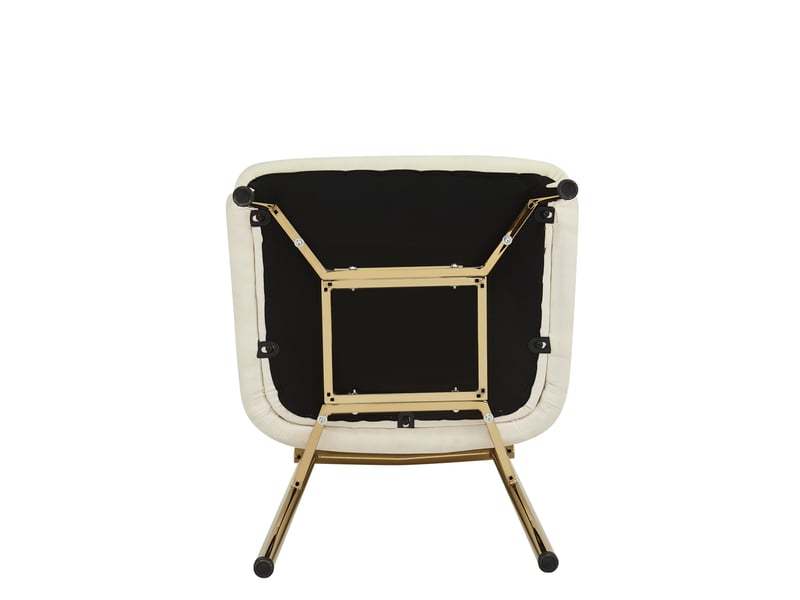  Lot de 4 chaises de salle à manger 61x59x78,5 cm avec accoudoirs,  rembourrées, dossier ergonomique, polyester, blanc  - Conforama E
