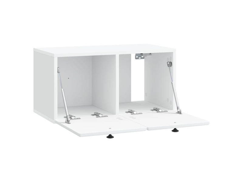  Meuble tv - banc tv - meuble de rangement mural 59,5 x 31 x 30 cm blanc bois d'ingénierie  - Conforama E