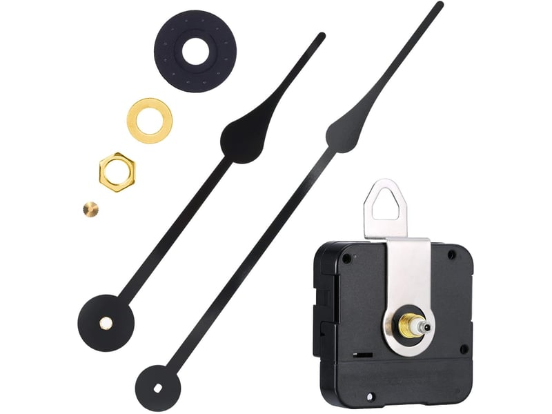 Mécanisme d'horloge de rechange à couple élevé – horloge à monter soi-même – longueur d'axe 15 mm – aiguilles de 23 cm – mécanisme d'horloge – noir  - Conforama A
