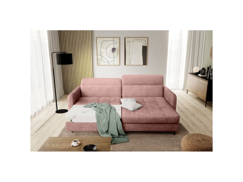  Canapé d'angle collection goumsi coloris rose poudré  - Conforama B