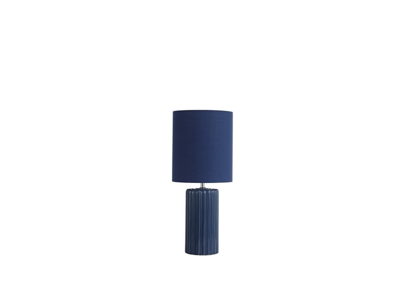  Searchlight groove lampe de table 1 lumière, bleu marine avec abat-jour assorti  - Conforama B
