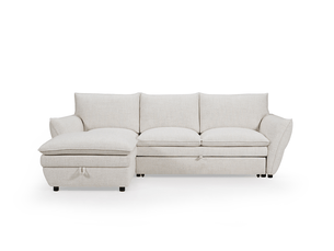 Canapé d'angle gauche fixe DECO IN PARIS SF772-M2-BEI 5 places Tissu beige avec coffre de rangement