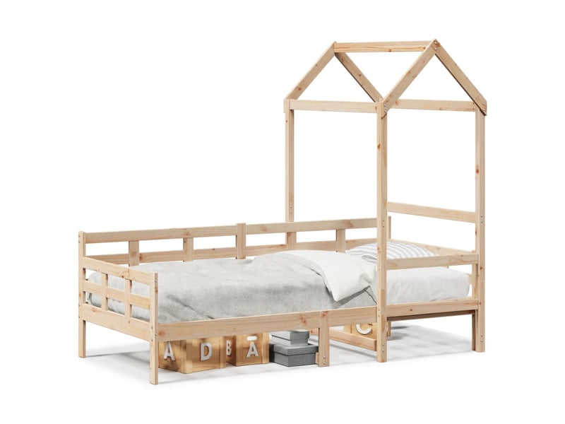 Lit simple- lit adulte - lit de jour avec toit sans matelas 80x200 cm bois massif - Conforama A