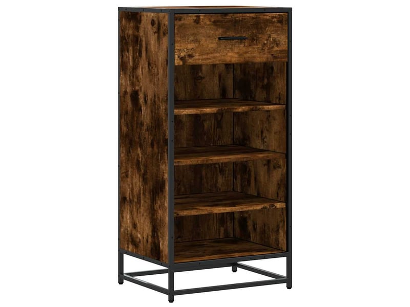  Étagère à chaussures chêne fumé 48x38x97,5 cm bois d'ingénierie shl5052  - Conforama A