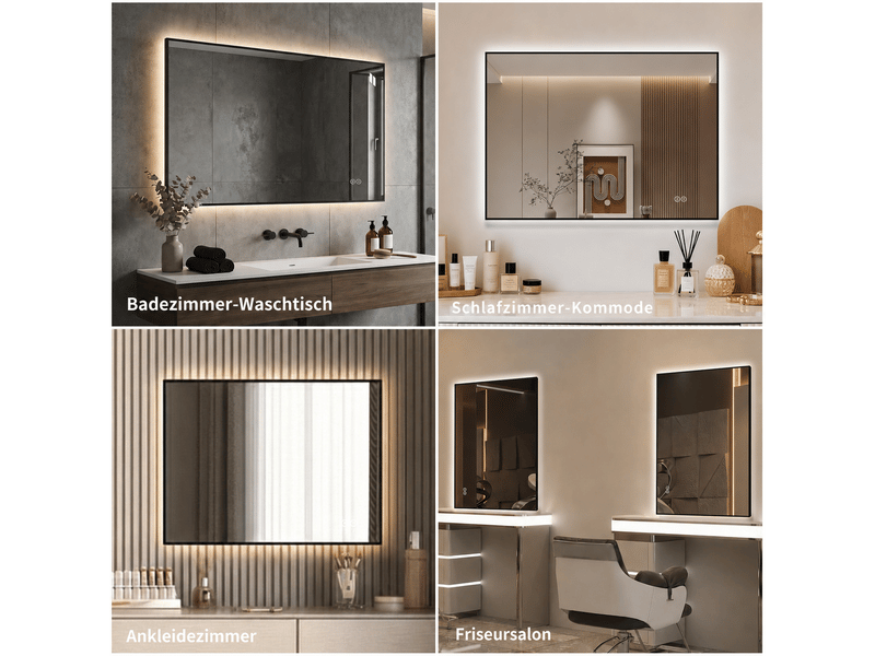  Miroir led salle de bains 50 x 70 cm, cadre aluminium et éclairage réglable  - Conforama E