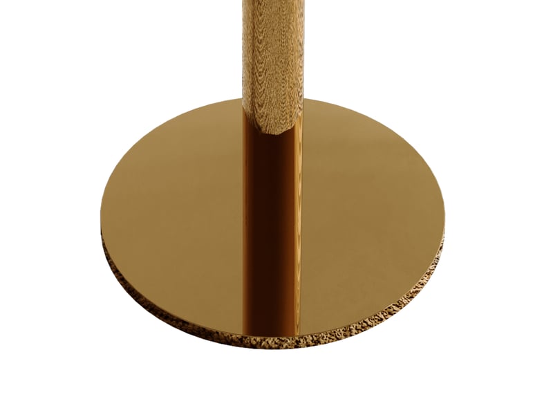  Table de salle à manger ronde 2 à 4 places - lpospi - plateau à motif cernes, mdf et métal doré blanc 80 cm  - Conforama C