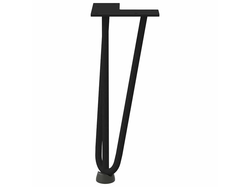 Lot de 4 pieds en épingle à cheveux pour table basse 30 cm design moderne avec niveleurs en acier massif noir 02_0056735  - Conforama D