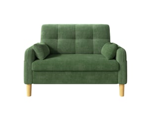Canapé 2 places - 119x78x85 cm - canapé de salon divan lounge avec coussins et chenille - vert