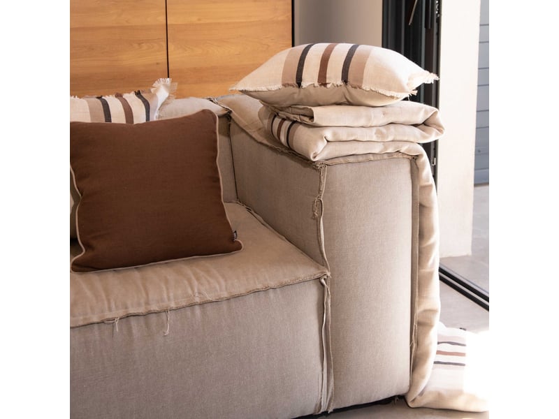  Coussin rayé en lin et coton 45x45 cm  - Conforama B