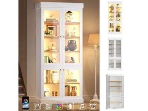 Vitrine coloris blanc - 80 cmx180 cm