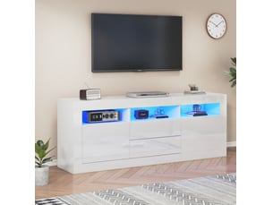 Meuble tv coloris blanc 160 cm FLORAGRACE