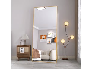 Miroir rectangulaire à fixer coloris doré <strong></strong> <strong></strong> - 80 cm x 80 cm