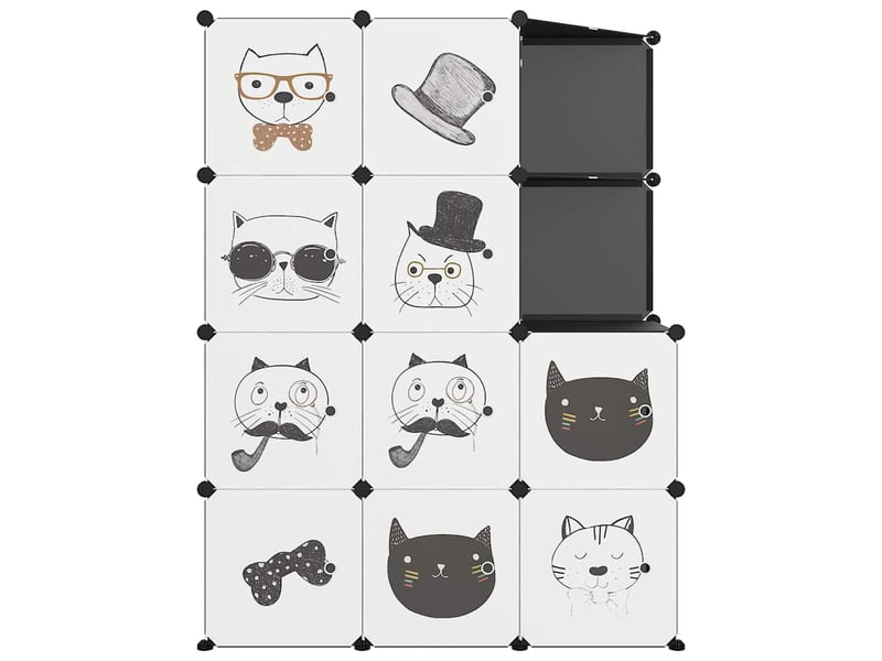  Armoire de rangement pour enfants avec 10 cubes noir pp  - Conforama C