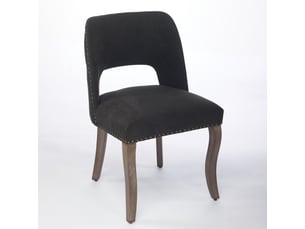 Chaises de salle à manger en bois 2 pièces, design moderne avec tissu rembourré, noir, idéales pour cuisine ou salle à manger, de1870bk
