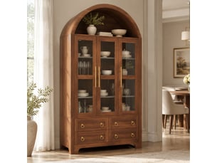 Vitrine coloris bois foncé <strong>MAISENTIEL</strong> <strong></strong> - 110 cmx185 cm