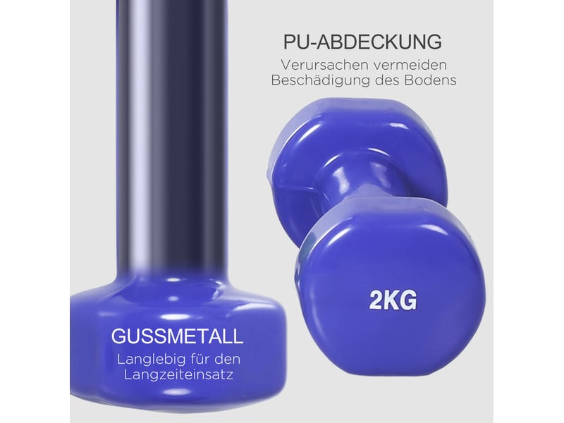 Set de 4 paires d'haltères 0,5 à 2 kg – gris – mallette de rangement et de transport sécurisée - Conforama E
