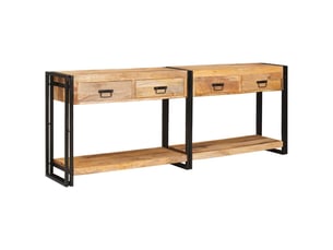 Lot de 2 tables console, console d'entrée, meuble console marron 200 x 33 x 75 cm cf37001