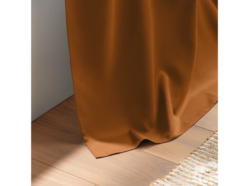  Lot de 2 rideaux à œillets grande hauteur 135 x 280 cm occultants unis occult camel  - Conforama C