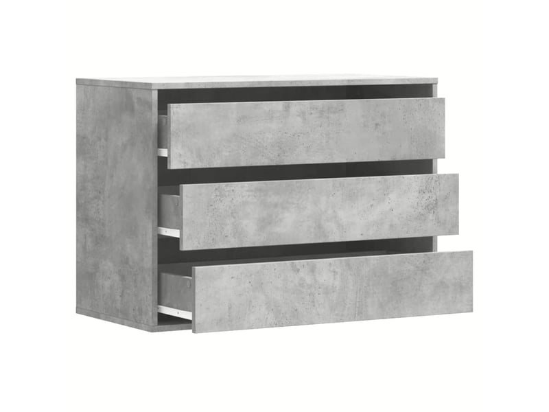  Commode chambre adulte, commode d'angle gris béton 80x41x58 cm bois d'ingénierie  - Conforama E