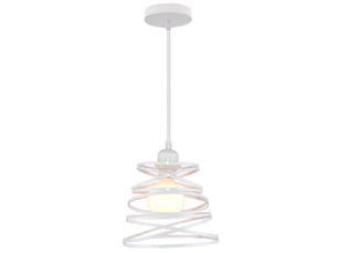 Suspension luminaire moderne design à spirale métal vintage éclairage e27 20cm blanc