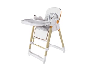 Chaise haute 2 en 1 pour bébé pliable et réglable en hauteur, blanc