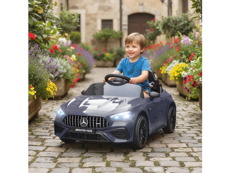  Voiture électrique enfant 99x55x43 cm avec télécommande mercedes-amg grise  - Conforama B