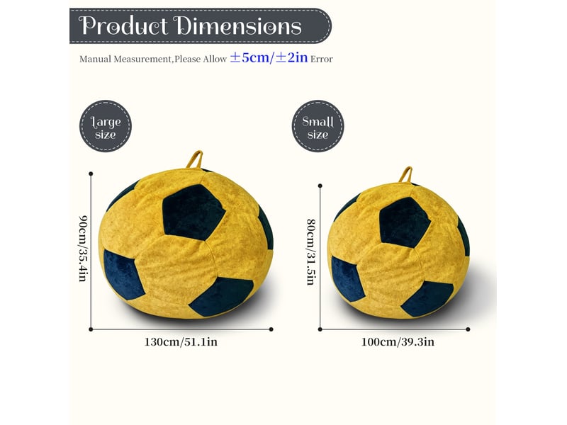 Fauteuil pouf rond pour adultes et adolescents, garnissage moelleux à mémoire de forme en flanelle bleu et jaune - Conforama D