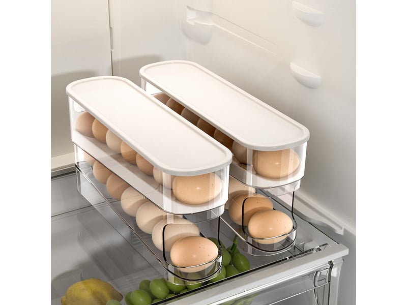  Boîte à œufs blanche, 30,3*8,5*14,2 cm, 1 pièce, pour le réfrigérateur et le rangement dans la cuisine  - Conforama B