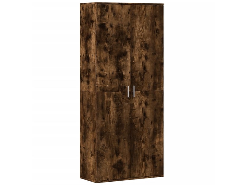 Buffet haut, meuble de rangement salon chêne fumé 80x35x180 cm bois d'ingénierie  - Conforama A
