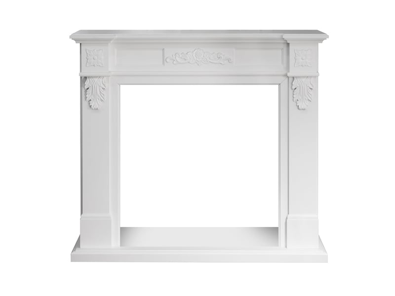  Truman - cadre de cheminée 121 x 108 x 38 cm, revêtement décoratif en mdf blanc  - Conforama A