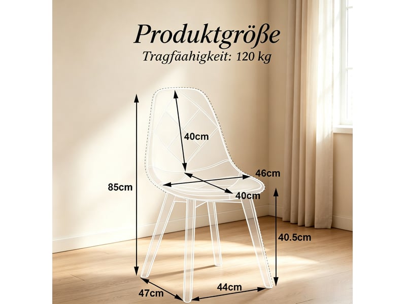  Lot de 8 chaises de salle à manger patchwork evryae  - Conforama E
