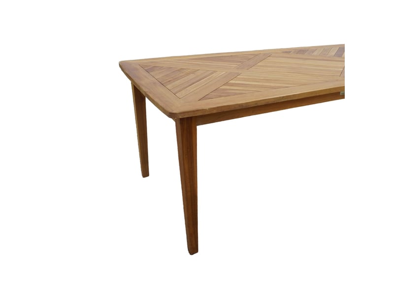  Table de jardin 200x100x75 cm en teck naturel  - Conforama C