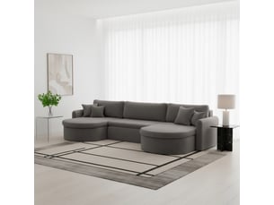 Canapé d'angle universel verona u avec fonction couchage, pour salon, gris