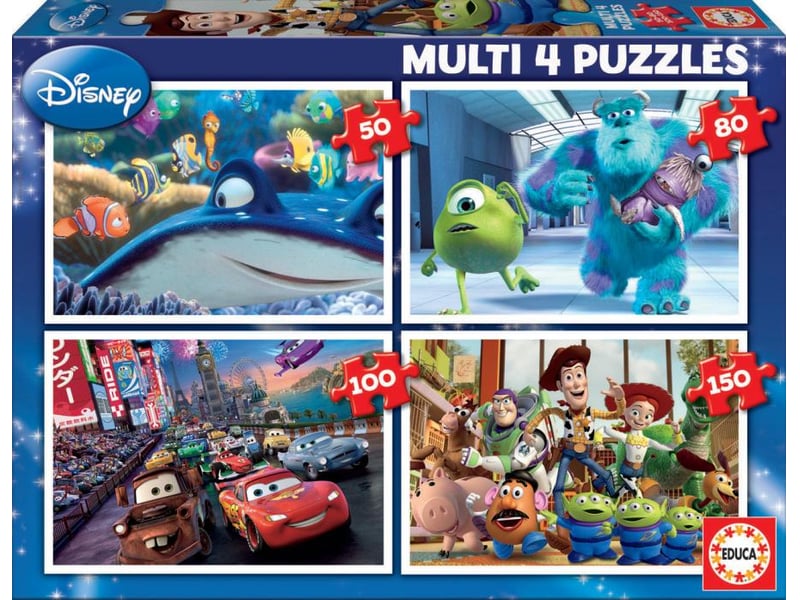  4 puzzles pixar nemo monstres et cie cars toys story 15615 - Conforama A