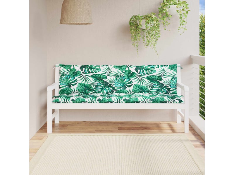  Lot de 2 coussins de banc de jardin, coussins d'assise motif de feuilles cf58667  - Conforama B