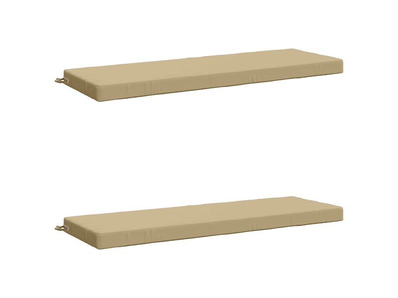  Lot de 2 coussins de banc, coussins d'assise soest 100 % polyester beige cf57002  - Conforama A