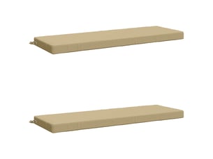Lot de 2 coussins de banc, coussins d'assise soest 100 % polyester beige cf57002
