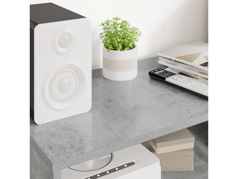  Meuble tv - banc tv - meuble de rangement 80 x 35 x 40 cm gris béton bois d'ingénierie  - Conforama D