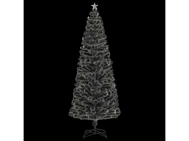  Arbre de noël, sapin de noël pré-éclairé vert et blanc 240 cm fibre optique  - Conforama C