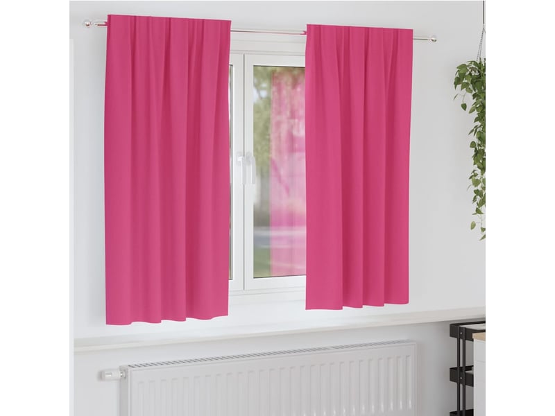  Lot de 2 rideaux occultants, rideaux black-out avec anneaux rose vif 175 x 140 cm cf44758  - Conforama B