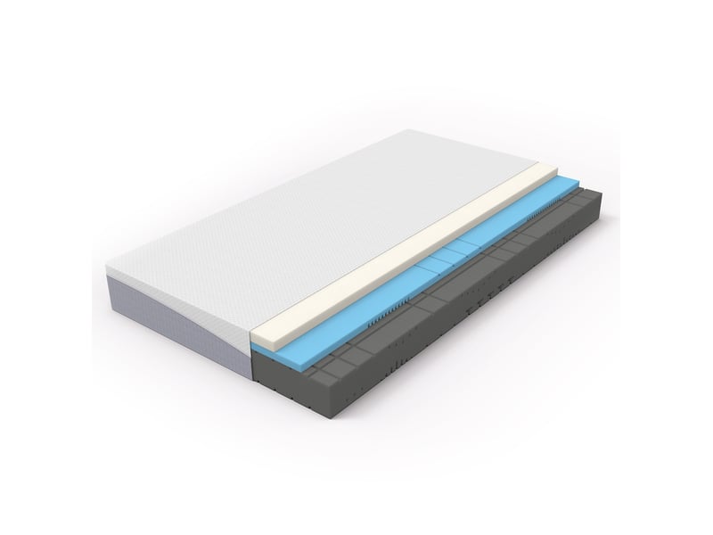 Matelas en mousse 140x200 cm réversible h3h4 coloris blanc et gris - Conforama E