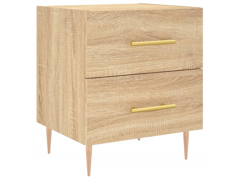  Vidaxl table de chevet 2 pcs chêne sonoma bois fer meuble rangement 40x35x47.5 cm salon chambre  - Conforama C