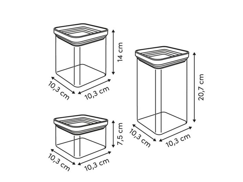  Lot de 3 boîtes de conservation carrées eske 0,511,5l transparent ESKE - Conforama C