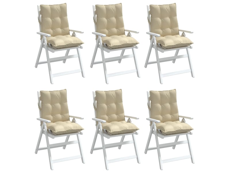 Lot de 6 coussins d'extérieur, coussins de chaise beige 100 x 50 x 7 cm cf56430 - Conforama D