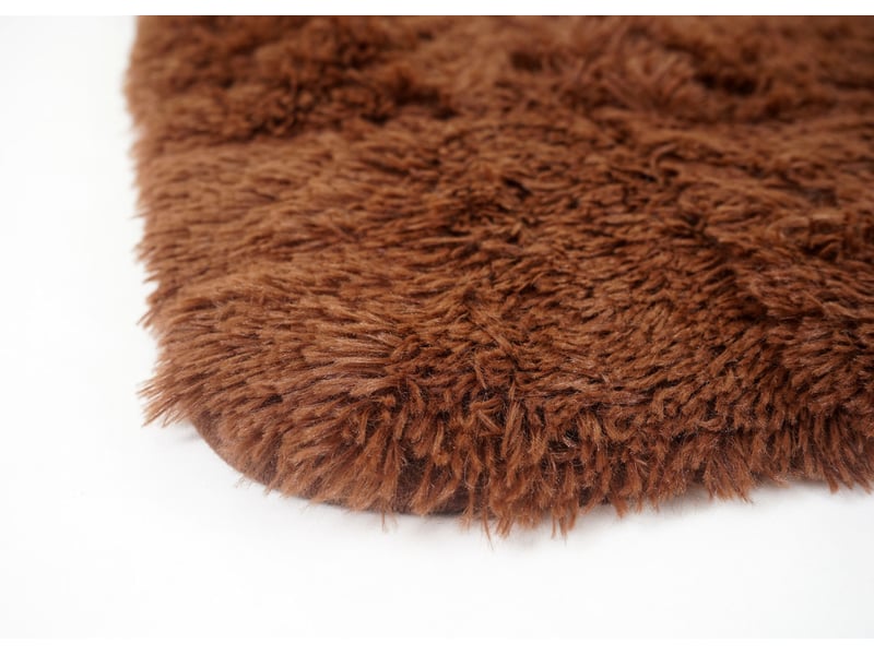  Tapis hwc-f69, shaggy, épais, poil long, tissutextile, cotonneux, doux, 160x120cm - marron foncé  - Conforama D