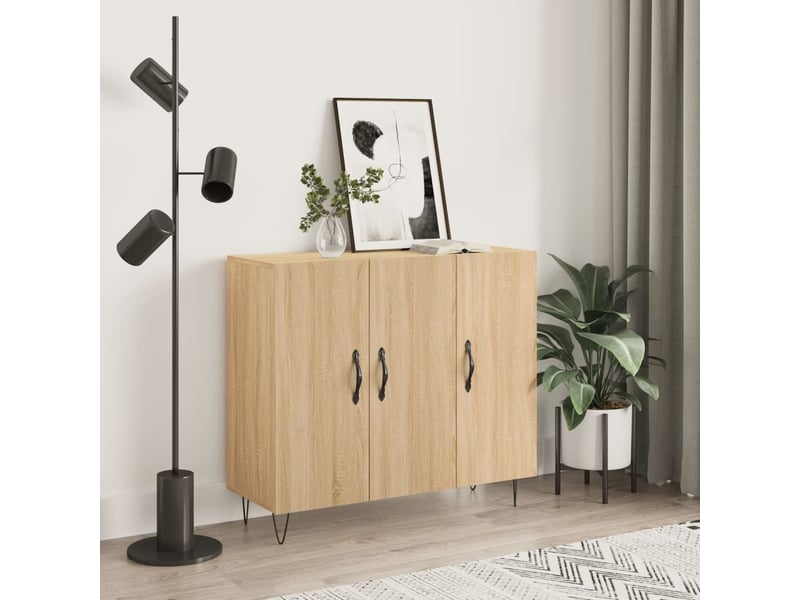  Buffet - bahut - meuble de rangement chêne sonoma 90x34x80 cm bois d'ingénierie  - Conforama B